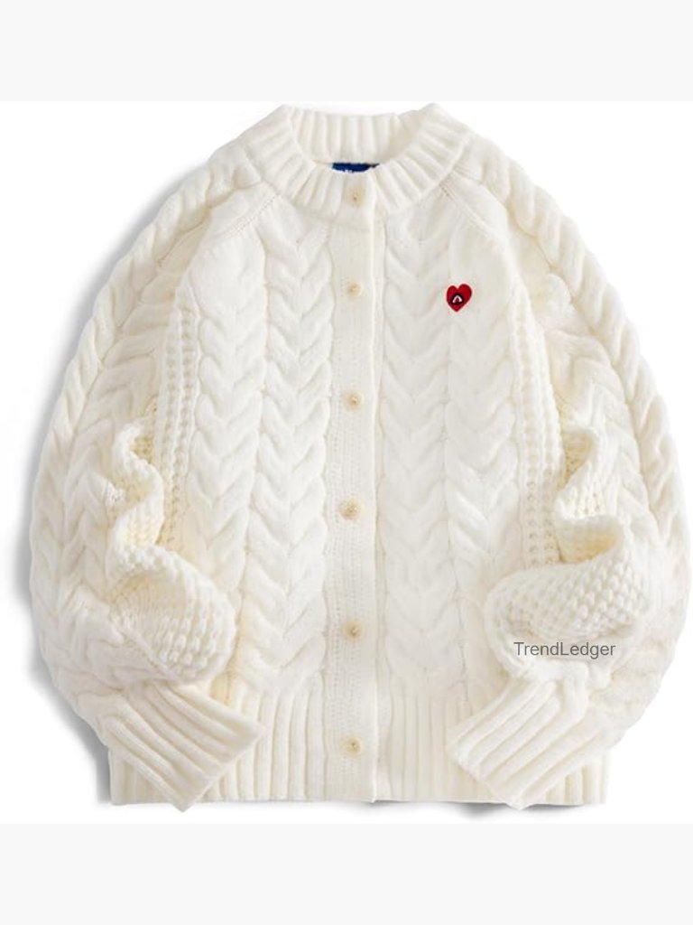 Oversized Chunky Cable Knit Cardigan Sweater Women Long Sleeve Open Front